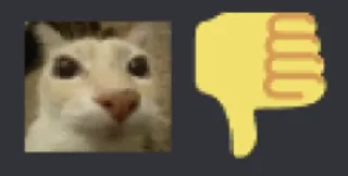 😐 Katze, Daumen Runter, Emoji, Meme, Dislike telegram sticker