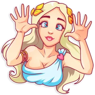 🤪 ผู้หญิง, การ์ตูน, ผมบลอนด์, เทพี, ตัวละคร, สติกเกอร์ telegram sticker