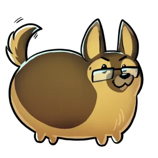 🐈 Hund, Brille, Cartoon, Tier, Sticker telegram sticker