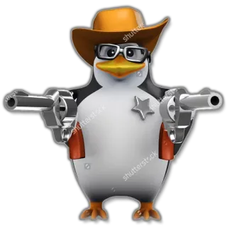 3D stock penguins telegram stickers