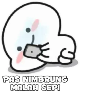 🍡 PAS NIMBRUNG MALAH SEPI Dessin animé, Mème, Triste, Seul, Internet, Drôle telegram sticker