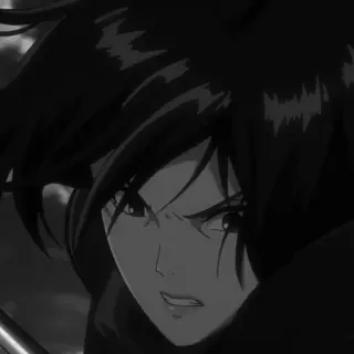 🗡 Mikasa Ackerman Attack on Titan Anime, Ataque dos Titãs, Mikasa, Violência, Espada, Animado telegram sticker