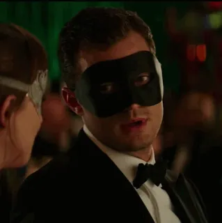 🔪 Christian Grey Fifty Shades of Grey movie, mask, party, formal, romance telegram sticker