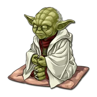 😞 Yoda Star Wars Yoda, Star Wars, meditación, jedi, pacífico whatsapp sticker