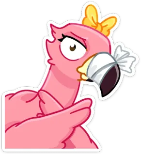 ❌ フラミンゴ, 悲しい, 泣く, 漫画, 鳥, 動物 telegram sticker