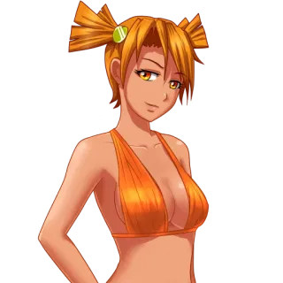 🙂 Anime, Chica, Bikini, Sexy, Dibujos animados, Traje de baño, Linda telegram sticker