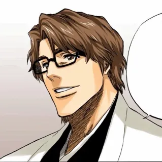 🧬 Sosuke Aizen Bleach 애니메이션, 만화, 캐릭터, 악당, 안경 telegram sticker