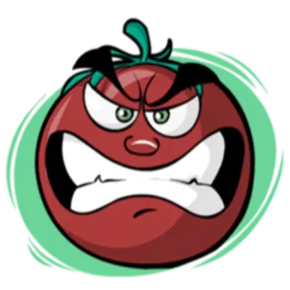 😡 tomat, marah, kartun, sayur, buah, karakter whatsapp sticker