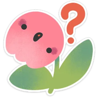 🤨 花, 疑問符, 可愛い, ステッカー, イラスト, 植物 telegram sticker