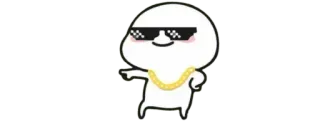 🍚 Cartone animato, Meme, Occhiali da sole, Catena d'oro, Divertente telegram sticker