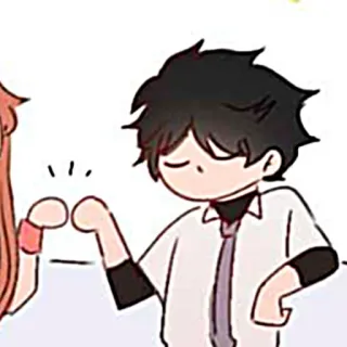 🐈‍⬛️ anime, personage, vriendschap, cartoon, animatie telegram sticker