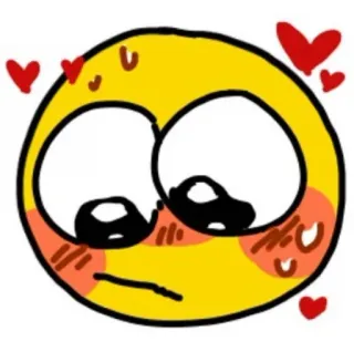😍 emoticon, carino, cuori, arrossire, amore telegram sticker