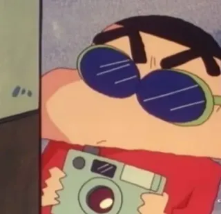 😎 Shin-chan Nohara Crayon Shin-chan อนิเมะ, เด็ก, การ์ตูน, กล้อง telegram sticker