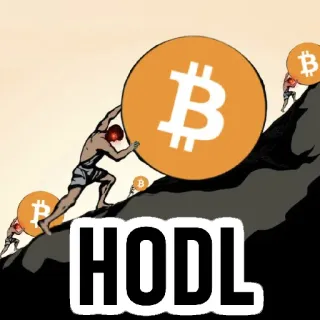 💪 HODL Bitcoin, Cripto, Hodl, Inversión, Dinero whatsapp sticker