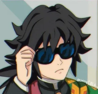 😎 Giyu Tomioka Demon Slayer 动漫, 太阳镜, 角色, 富冈义勇, 鬼灭之刃 whatsapp sticker