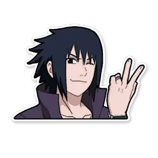 😏 Sasuke Naruto Sasuke, Anime, Manga, Uchiha, Pace, Gesto offensivo telegram sticker