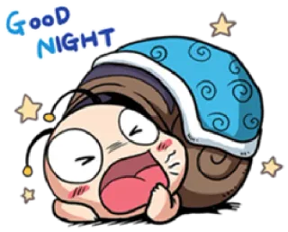 😪 GOOD NIGHT gute Nacht, Schlaf, süß, Cartoon, Schnecke, Sterne, müde telegram sticker