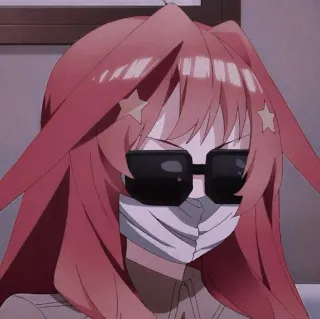 🤍 anime, manga, cartoon, character, sunglasses, mask whatsapp sticker