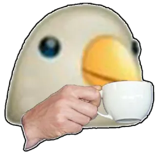 🐦 duck, tea, cup, meme, animal telegram sticker