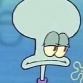 🧽 Squidward Tentacles Spongebob Squarepants calamardo, bob l'éponge, nickelodeon, dessin animé, triste whatsapp sticker