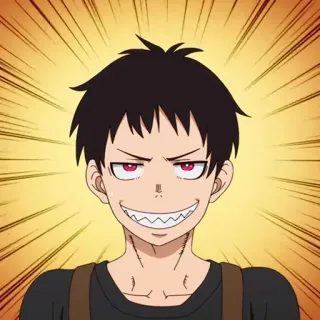 🧯 Shinra Kusakabe Fire Force anime, fire force, shinra kusakabe, smile telegram sticker