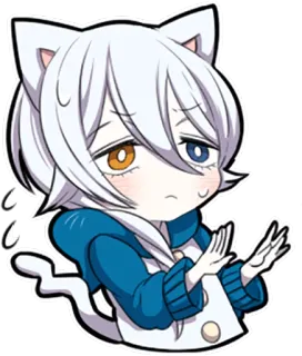 😦 Anime, Kot, Postać, Urocze, Naklejka, Ilustracja telegram sticker