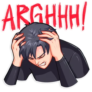 🤬 ARGHHH! frustration, angry, stressed, man, upset telegram sticker