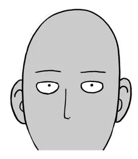 😐 Saitama One-Punch Man anime, manga, Saitama, One-Punch Man, hero, bald telegram sticker