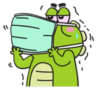 🐊 ワニ, マスク, 漫画, 安全, 健康 telegram sticker