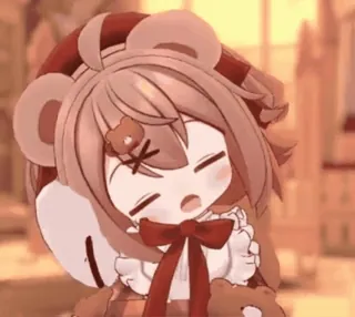 🐻 Anime, Cartoon, Slaperig, Schattig, Beer, Teddybeer telegram sticker