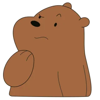 🤔 Grizz We Bare Bears Cartone animato, Orso, Orso grizzly, We Bare Bears, Animazione telegram sticker