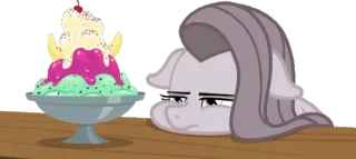 😞 Maud Pie My Little Pony Maud Pie, My Little Pony, ice cream sundae, cartoon pony telegram sticker