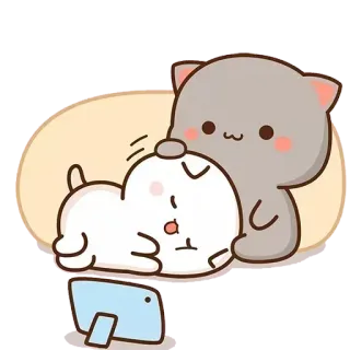 ❤️ kucing, anjing, imut, tidur, kartun telegram sticker