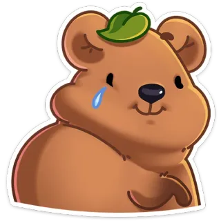 😢 Bär, Cartoon, Tier, Aufkleber, süß, traurig, Träne whatsapp sticker