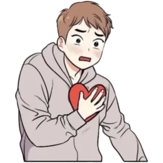 ❤️ мультфильм, эмоции, любовь, сердце, мужчина telegram sticker