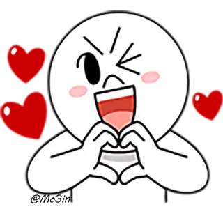 ❤ Cartoon, Figur, Emoticon, Herz, Ausdruck, Süß, Fröhlich telegram sticker