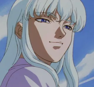 😏 Griffith Berserk anime, manga, white hair, evil, smirk telegram sticker