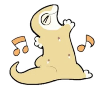 🎵 Cartoon, Eidechse, Musik, Noten, Braun telegram sticker