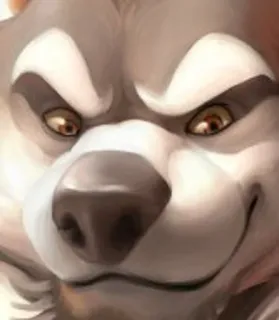 😈 Wolf, Furry, Tier, Cartoon, Anthropomorph, Grinsen telegram sticker