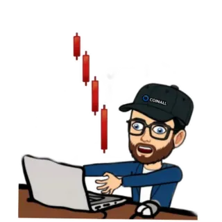 📉 Sell! trading, bolsa, inversión, finanzas, pérdidas, gráfico, ordenador whatsapp sticker