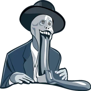 😝 horror, straszny, potwór, przerażający, ilustracja telegram sticker