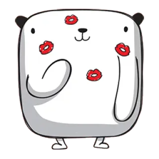 😍 Cartoon, Bär, Süß, Tier, Kuss, Liebe, Valentinstag telegram sticker