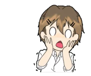 😳 anime, sốc, ngạc nhiên, hoạt hình, lo lắng telegram sticker