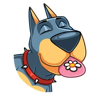 🌼 собака, питомец, цветок, животное, счастливый whatsapp sticker