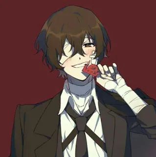 🎐 Osamu Dazai Bungou Stray Dogs anime, character, bungou stray dogs, osamu dazai telegram sticker