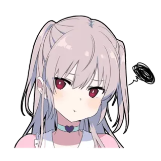 😕 Anime, Garota, Desenho animado, Bonito, Mangá, Chibi, Kawaii telegram sticker
