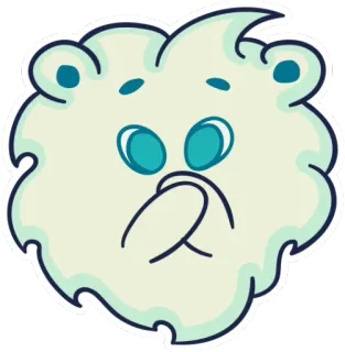 😳 cloud, cute, cartoon, weather, fluffy, kawaii telegram sticker