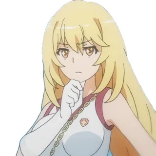 🤔 Anime, Dziewczyna, Blondynka, Kreskówka, Ilustracja telegram sticker
