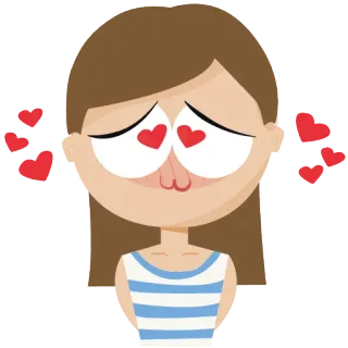 😍 cinta, hati, kartun, wanita, imut telegram sticker