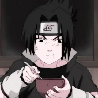 🤨 Sasuke Uchiha Naruto anime, naruto, sasuke, uchiha, eating, character telegram sticker